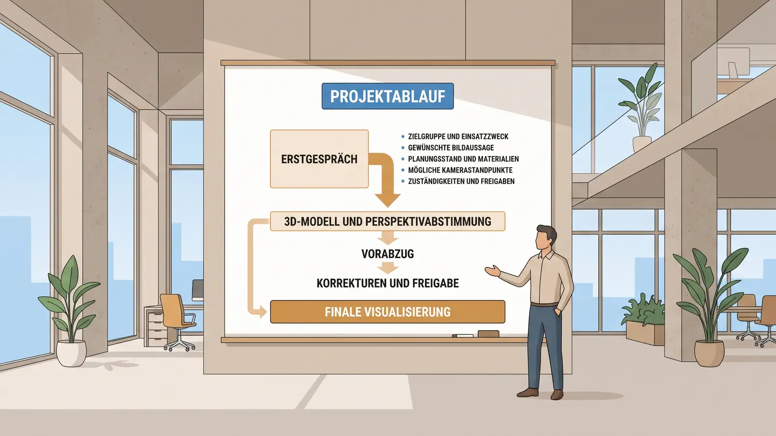 Wie lange dauert die Erstellung einer Architekturvisualisierung?