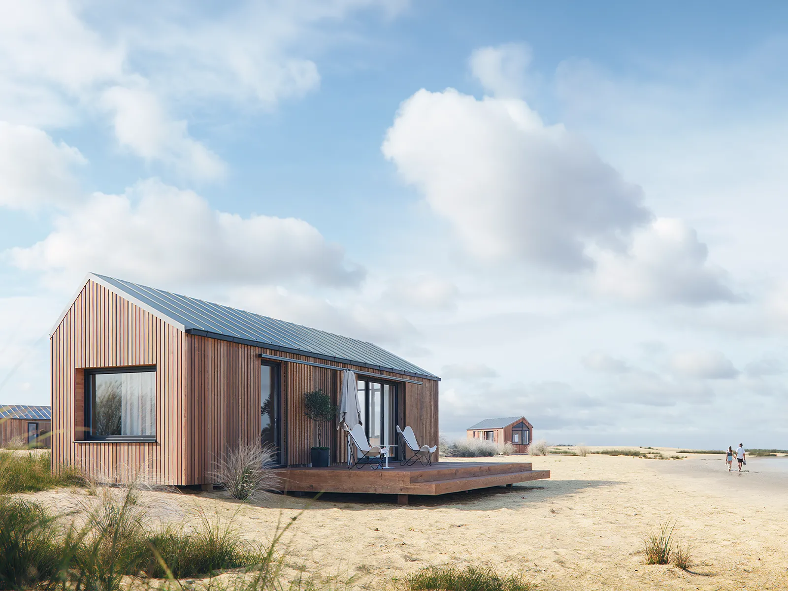 Außenvisualisierung Tiny House TIDE an der Ostseeküste